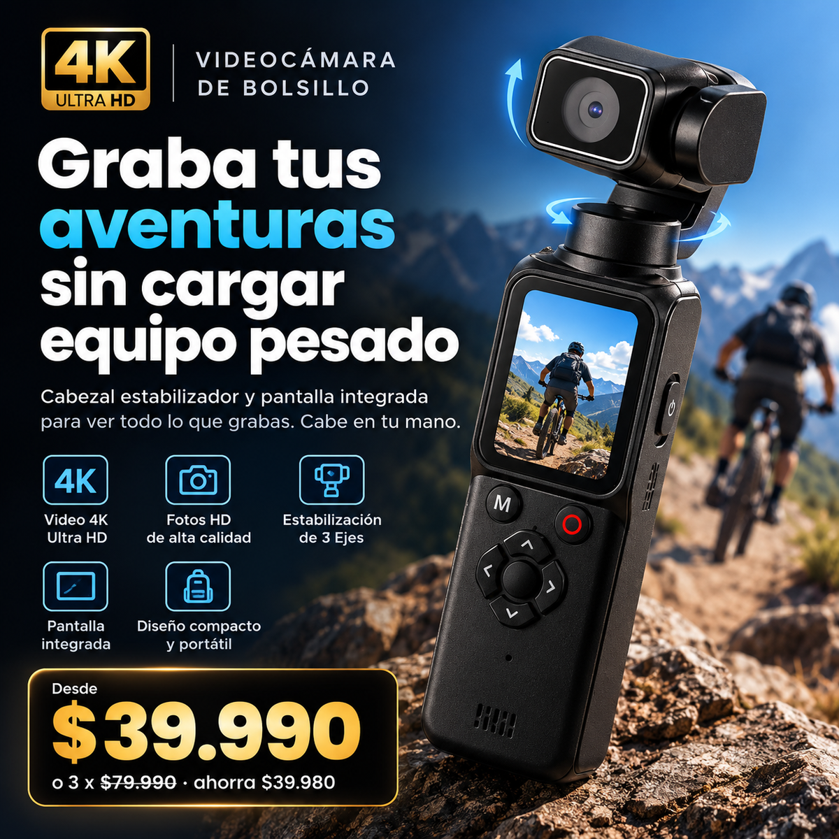 📹 GoCam 4K con Cabezal Giratorio