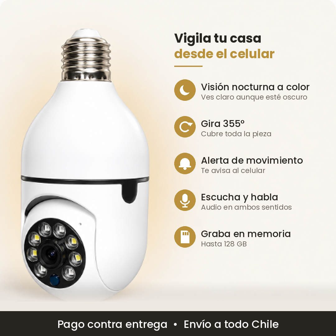 💡 Cámara Foco 360° de Seguridad